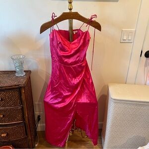 Reformation Marguerite Pink Silk Slip Dress sz 6